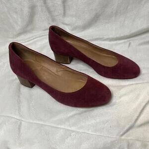 Madewell Burgundy Suede Heels - The Ella size 8